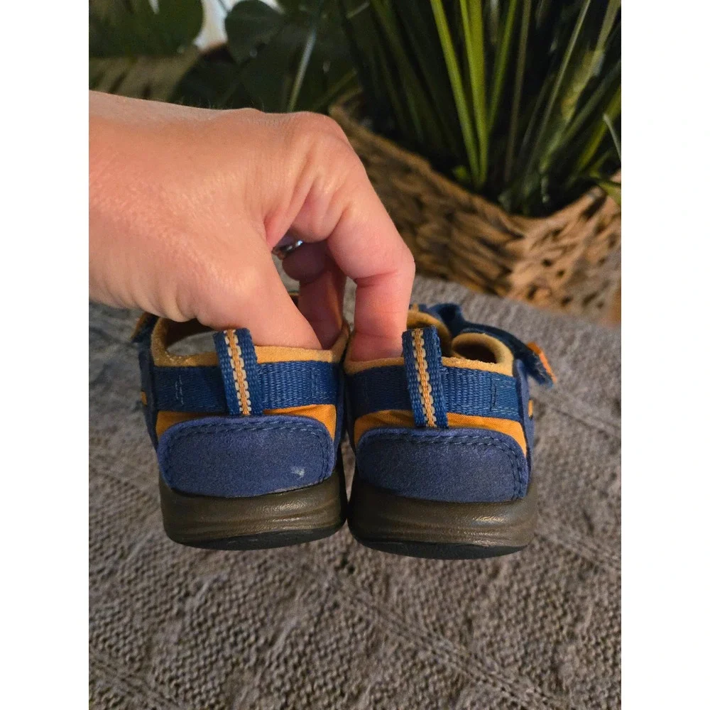 KEEN Newport H2 Kids Blue Orange Water Sandals Size 7 Toddler